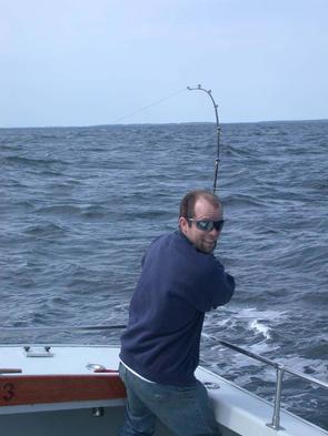 Awakened from a nap Steve shows perfect form in bringing in this Bubba!
