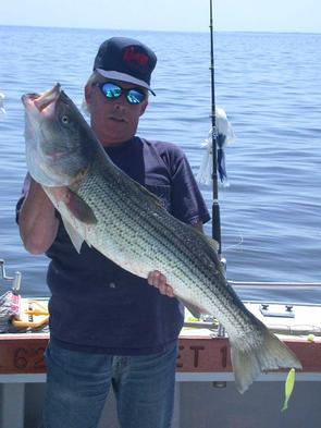 Jason with the biggest rock of the day at 38 inches