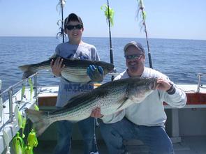 Pip and Joe with two of the many they caught today!