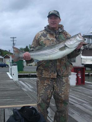 Tim quite pleased with this nice striper