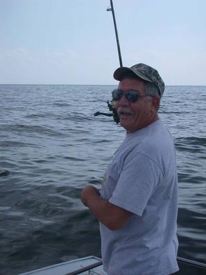 Jim the freshwater bassguy hangs a striper