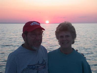 Floridians Don and Judy Cornett enjoy their first Chesapeake Bay evening.