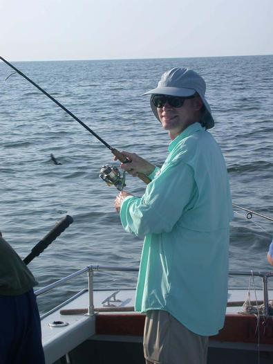 Bill Hornung ties into another bluefish