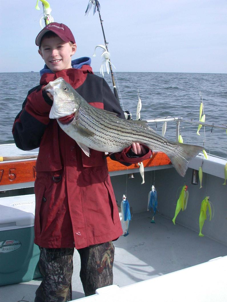 Young Josh caught the first and the biggest fish today!