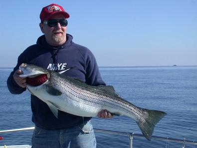 Ken and his 41 inch striper, second largest of the fall season!