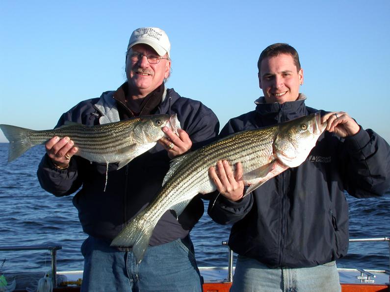 Jim & Jeff with a  pair of great looking stripers