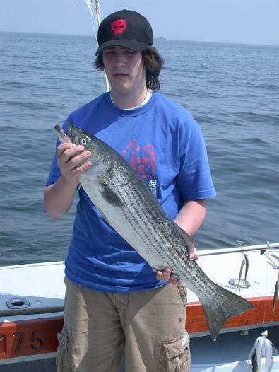 Powerful young Dylan enjoyed hauling in these trophy stripers!