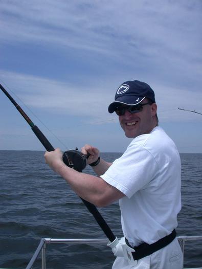 Tom uses his muscles to crank in this nice fish!