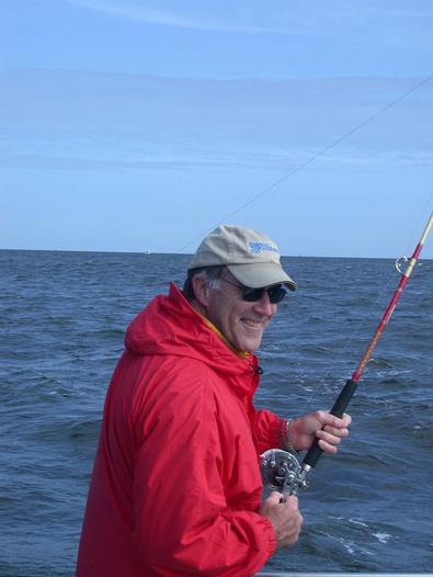 Bob takes time to pose, then back to serious fishin!