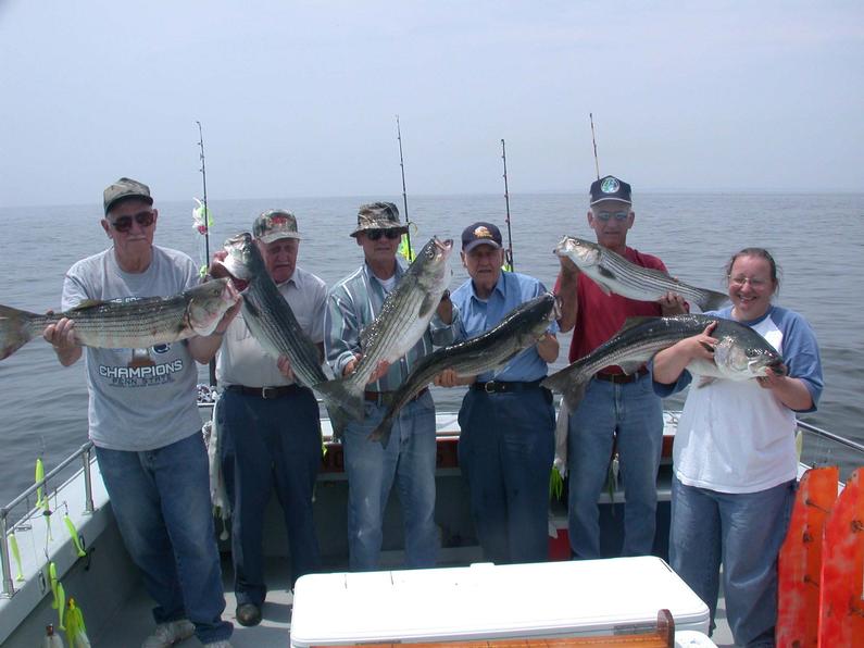 L-R Fred McGee, Pete, Barry, Jules, Darrell and Donnajean Claar