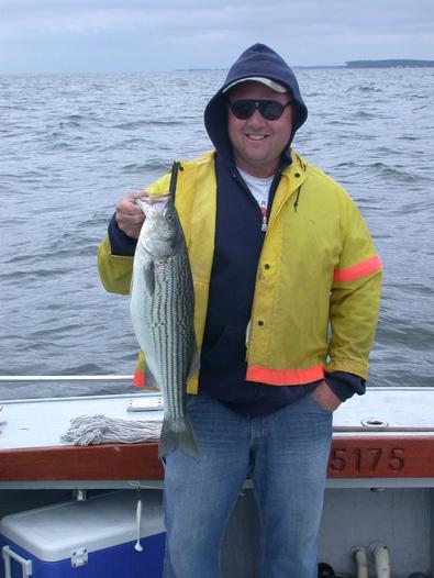 Wayne had two at a time, his biggest striper!