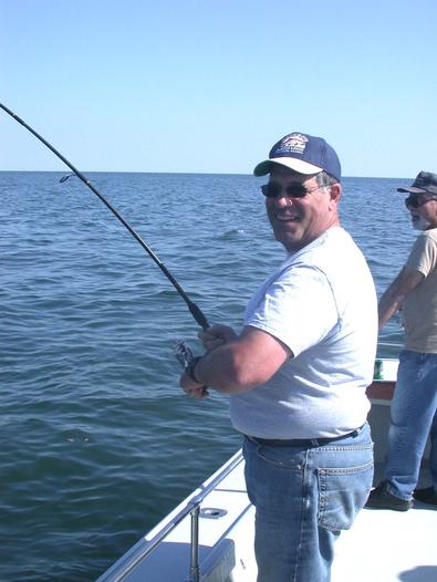 Gene hooks up with a 6 pound blue on 8 lb test line!