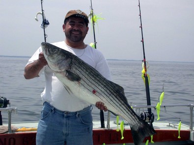 Eddie was most pleased with this 42 inch striper!