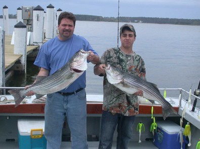 Vernon and son Robert with their catch of the day