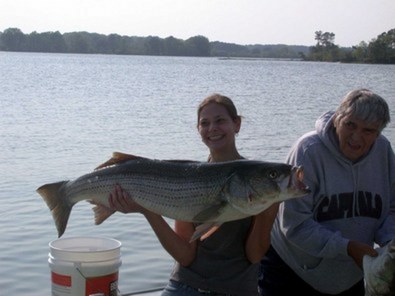 Lori Conrad had perfect form as she cranked in this trophy 35 pounder