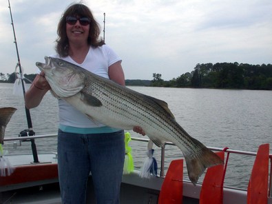 Casey has perfect angling form and does not need to increase her strength as she had the big fish  of the day at 44 inches