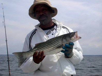 The comedy man and his first fish